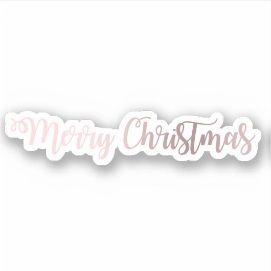 Elegant modern  roos goud Vrolijk kerstfeest Sticker (Voorkant)