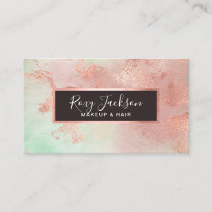 Elegant modern roos goud waterverf make-up & haar visitekaartje