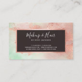 Elegant modern roos goud waterverf make-up & haar visitekaartje (Achterkant)