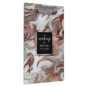 Elegant modern roos goud witte marmer klembord (Rechts)