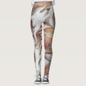 Elegant modern roos goud witte marmer leggings (Voorkant)