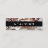 Elegant modern roos goud witte marmer mini visitekaartje (Voorkant)