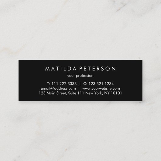 Elegant modern roos goud witte marmer mini visitekaartje (Achterkant)