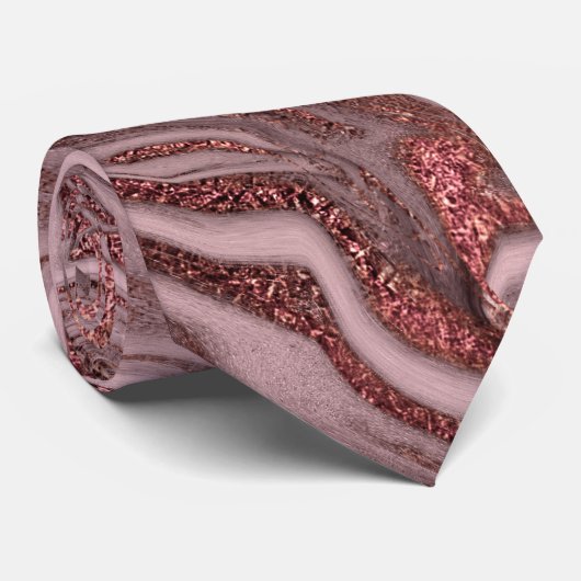 Elegant modern roos goud witte marmer stropdas (Opgerold)