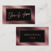 Elegant Modern Roos Goud & Zwart Bedankt Invoegen Informatiekaartje (Voorkant / Achterkant)