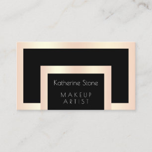 Elegant modern roos goud zwarte make-up kunstenaar visitekaartje