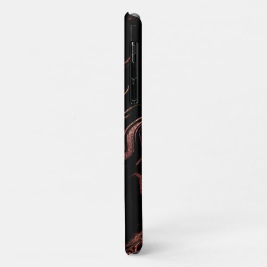 Elegant modern roos goud zwarte marmer Case-Mate iPhone case (Achterkant/links)
