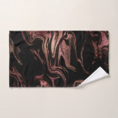 Elegant modern roos goud zwarte marmer handdoek (Handdoek)