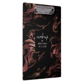 Elegant modern roos goud zwarte marmer klembord (Rechts)