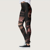Elegant modern roos goud zwarte marmer leggings (Links)