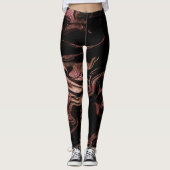 Elegant modern roos goud zwarte marmer leggings (Voorkant)