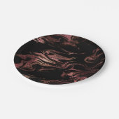 Elegant modern roos goud zwarte marmer papieren bordje (Gekanteld)