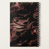 Elegant modern roos goud zwarte marmer planner (Achterkant)
