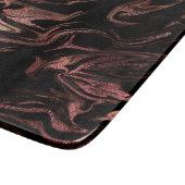 Elegant modern roos goud zwarte marmer snijplank (Hoek)