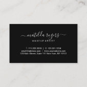 Elegant modern roos goud zwarte marmer visitekaartje (Achterkant)