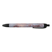 Elegant modern roos goudblauw marmer blauwe inkt pen (Bodem)