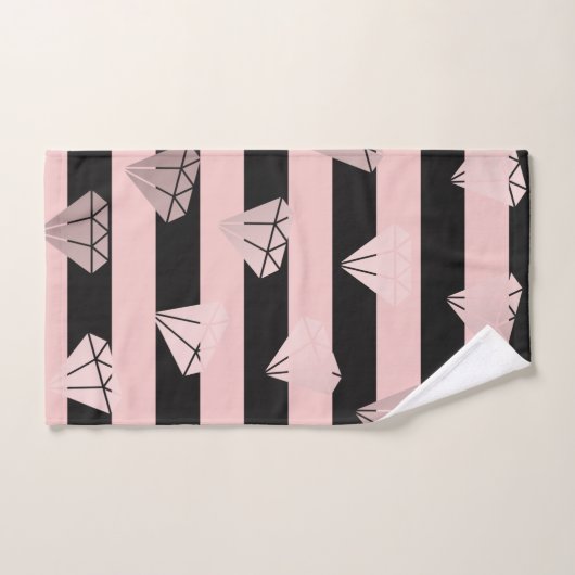 Elegant modern roos gouddiamantstrips bad handdoek (Handdoek)