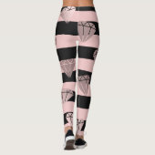 Elegant modern roos gouddiamantstrips leggings (Achterkant)