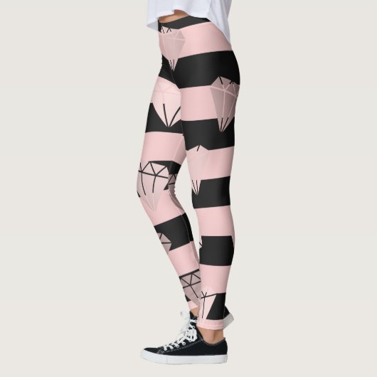 Elegant modern roos gouddiamantstrips leggings (Links)