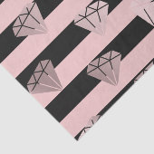 Elegant modern roos gouddiamantstrips tissuepapier (Detail)