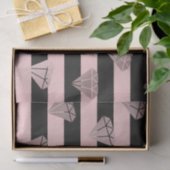 Elegant modern roos gouddiamantstrips tissuepapier (Geschenk)