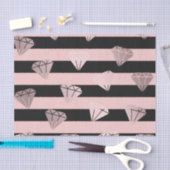 Elegant modern roos gouddiamantstrips tissuepapier (Craft)