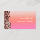 Elegant modern roos gouden anananasgradiënt roze visitekaartje (Achterkant)