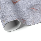 Elegant modern roos gouden blauwe marmer cadeaupapier (Rol Hoek)