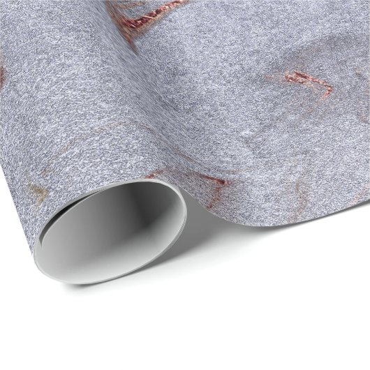 Elegant modern roos gouden blauwe marmer cadeaupapier (Rol Hoek)