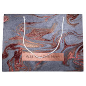 Elegant modern roos gouden blauwe marmer groot cadeauzakje (Voorkant)