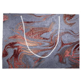 Elegant modern roos gouden blauwe marmer groot cadeauzakje (Achterkant)