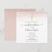 Elegant Modern Roos Gouden Glitter Bevestiging Kaart (Voorkant / Achterkant)