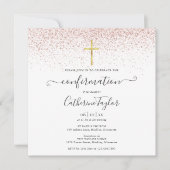 Elegant Modern Roos Gouden Glitter Bevestiging Kaart (Voorkant)