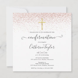 Elegant Modern Roos Gouden Glitter Bevestiging Kaart