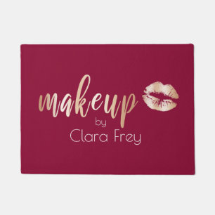 Elegant modern roos gouden lippen en make-up deurmat
