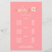 Elegant modern roos gouden lippen en make-up flyer (Voorkant)