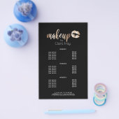 Elegant modern roos gouden lippen en make-up flyer (Enkel)