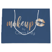 Elegant modern roos gouden lippen en make-up groot cadeauzakje (Voorkant)