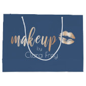 Elegant modern roos gouden lippen en make-up groot cadeauzakje (Achterkant)