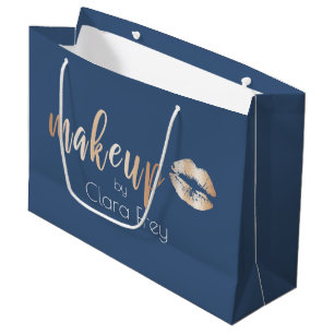 Elegant modern roos gouden lippen en make-up groot cadeauzakje