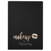 Elegant modern roos gouden lippen en make-up klembord (Achterkant)