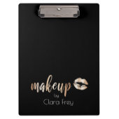 Elegant modern roos gouden lippen en make-up klembord (Voorkant)