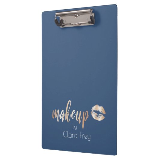 Elegant modern roos gouden lippen en make-up klembord (Links)