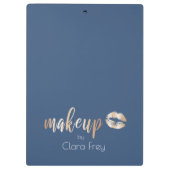 Elegant modern roos gouden lippen en make-up klembord (Achterkant)