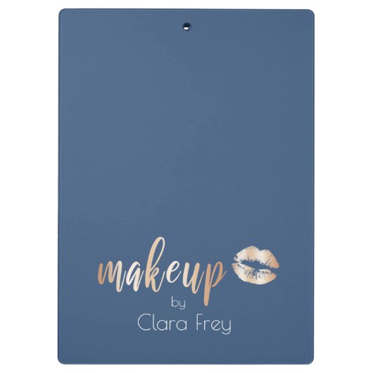 Elegant modern roos gouden lippen en make-up klembord (Achterkant)