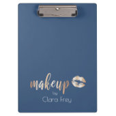 Elegant modern roos gouden lippen en make-up klembord (Voorkant)