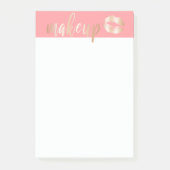 Elegant modern roos gouden lippen en make-up post-it® notes (Voorkant)