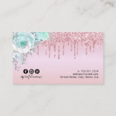 Elegant modern roos gouden mijnwimpers visitekaartje (Achterkant)