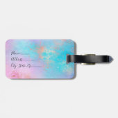 Elegant modern roos gouden waterverf kleurrijk bagagelabel (Achterkant horizontaal)