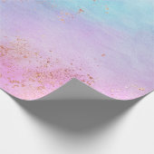 Elegant modern roos gouden waterverf kleurrijk cadeaupapier (Hoek)